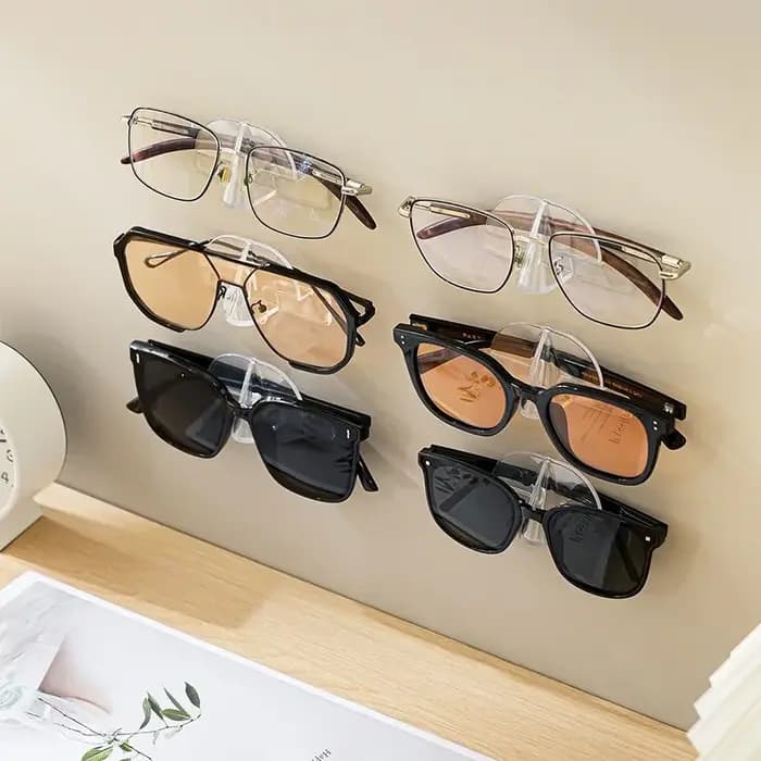 Support de rangement pour lunettes transparent mural sans perçage