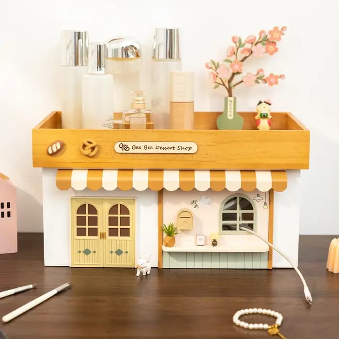 Boîte de rangement pour câbles en bois double couche