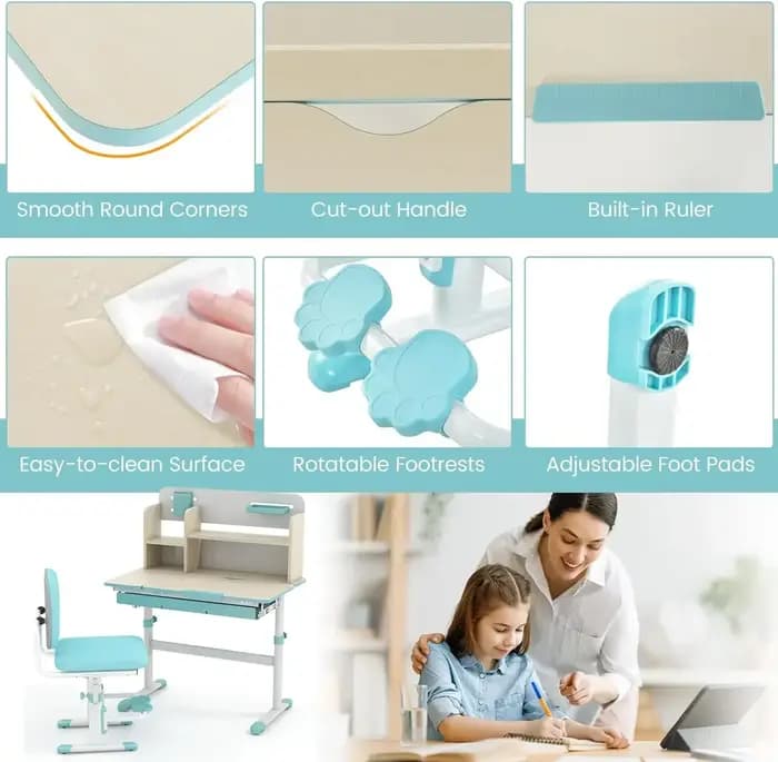 Un ensemble de bureau et de chaises pour enfants