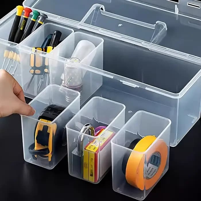 Boîte de rangement portable pour 7 pièces d'outils