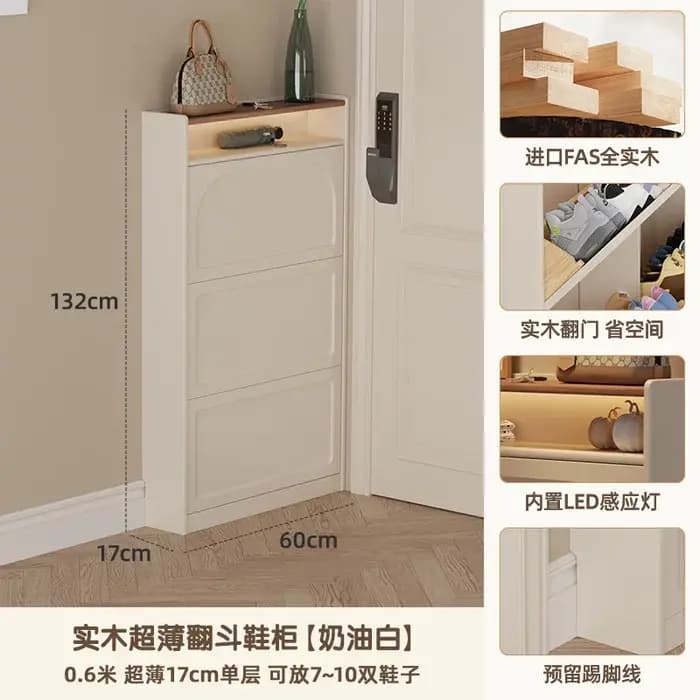 Meuble à chaussures de luxe italien moderne et élégant pour hall d'entrée, rangement en bois, étagèr