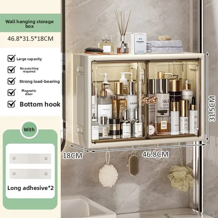 Organisateur mural pliable – Étagère de salle de bain sans perceuse pour cosmétiques