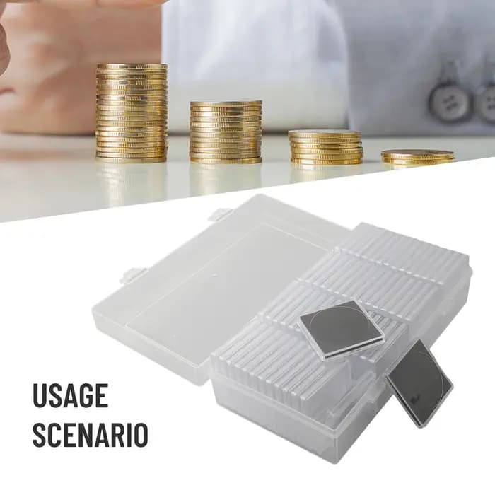 Organisateur de Collection 60 pièces, boîte de rangement, étui à capsules de pièces de monnaie, conteneur carré, étui de protection pour pièces de monnaie à collectionner, organisateur de pièces de mo