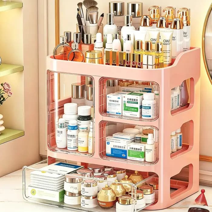 Boîte de rangement multifonctionnelle de grande capacité pour cosmétiques