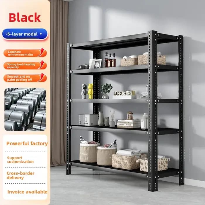 Étagères Stables pour Articles Ménagers, Étagères Domestiques, Étagères Multi-niveaux pour Salon, Balcon, Cuisine en Fer
