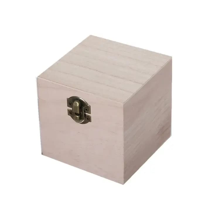 Boîte de rangement artisanale en bois pour l'école et le camping