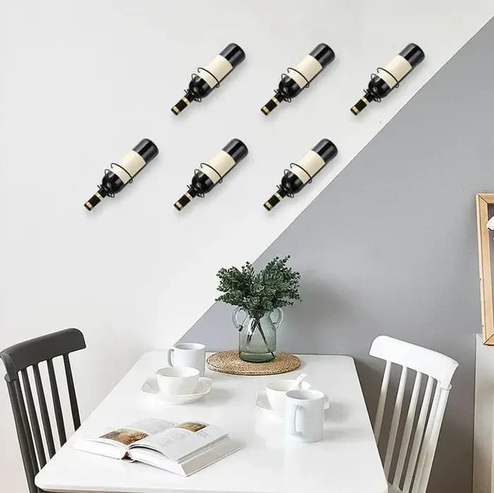 Casiers à vin muraux avec vis, support d'affichage de bouteille de vin rouge, métal, face, T1, lot d