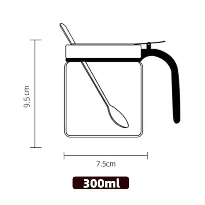 Pot d'assaisonnement en verre pour épices de 300ml