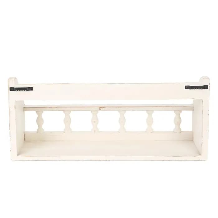 Étagère murale rustique en bois avec broches décoratives