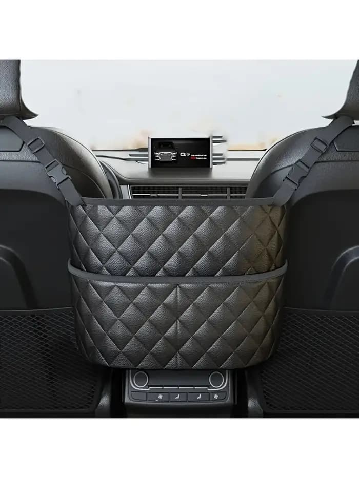Filet de rangement pour siège central de voiture, sac en cuir de grande capacité, sac de rangement pour dossier de siège, fournitures pour dossier de chaise de voiture, sac suspendu pour articles de r