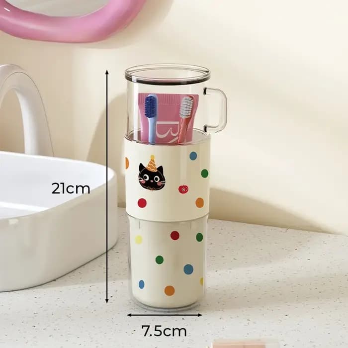 Boîte de rangement de brosse à dents avec poignée