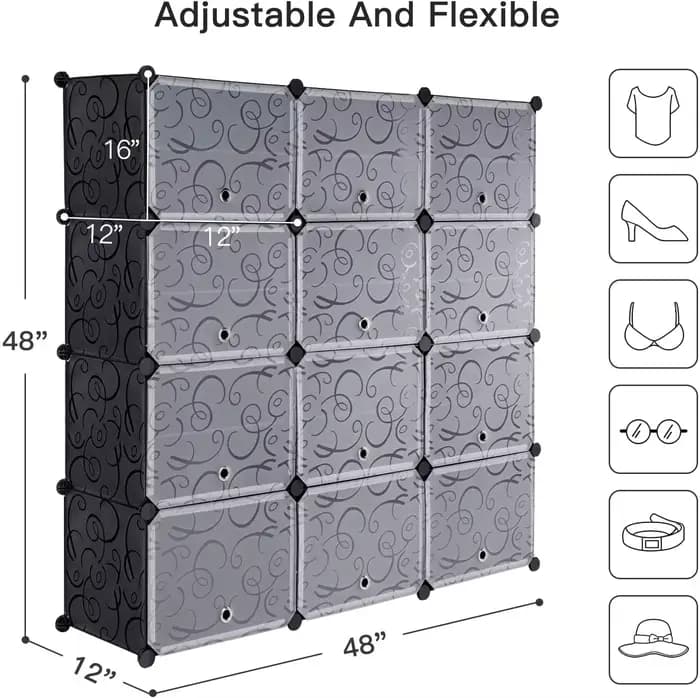Armoire modulaire pour gagner de l'espace, idéale pour les talons, les bottes, les pantoufles, étagè