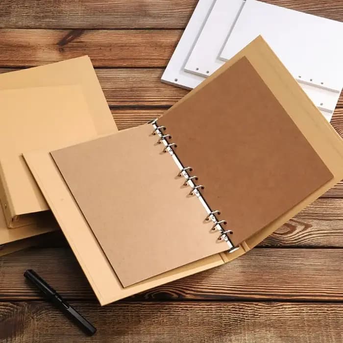 Nouveau Couverture de classeur en papier Kraft A5 B5 A4