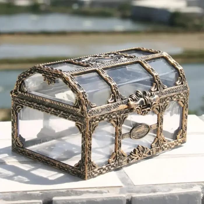 Boîte à trésors rétro transparente Pirate