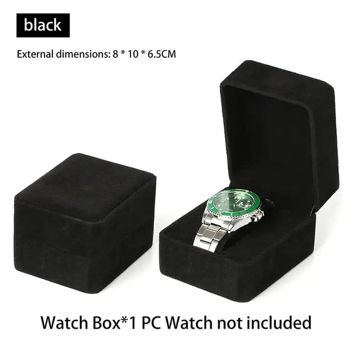 Boîte à montres élégante en velours à coins arrondis pour montres-bracelets, montres connectées, horloges, accessoires de bijouterie, emballage professionnel