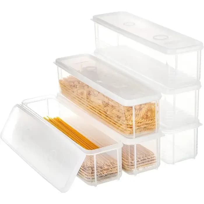 Conteneurs hermétiques de stockage des aliments, 4 pièces, supports de pâtes transparents avec couvercles pour l'organisation de la cuisine et l'emballage de fraîcheur des aliments