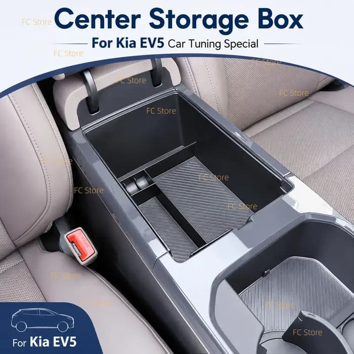 Boîte de rangement pour accoudoir central Kia EV5, organiseur de console centrale Kia, boîte de rangement, support de rangement, accessoires, pièces de rechange