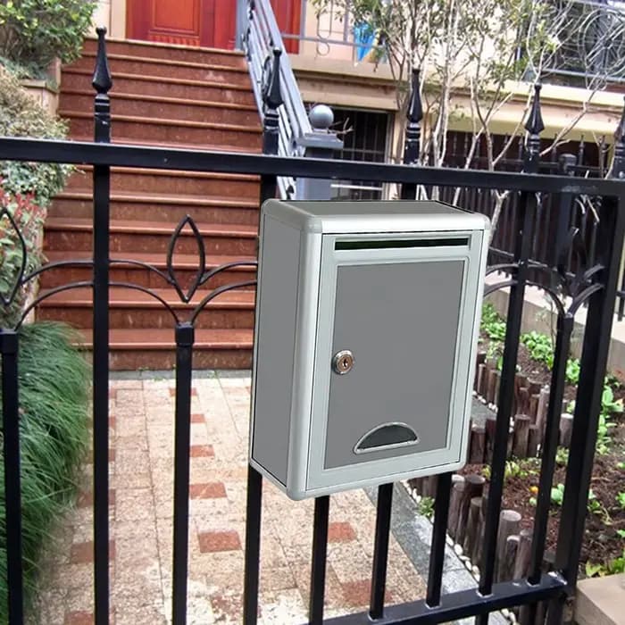 Boîte aux lettres murale en alliage d'aluminium, résistante à la rouille, durable, avec serrure, boîte de dépôt pour bureau, boîte à commentaires, boîte à lettres, boîte de dépôt, boîte à lait