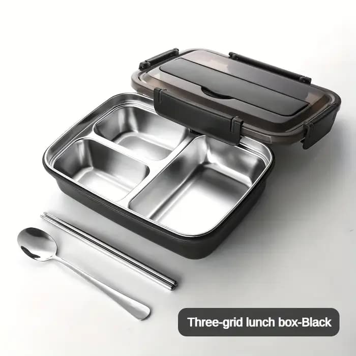 Boîte à déjeuner en acier inoxydable anti-fuite avec 3/4 compartiments – Récipient à Bento durable e