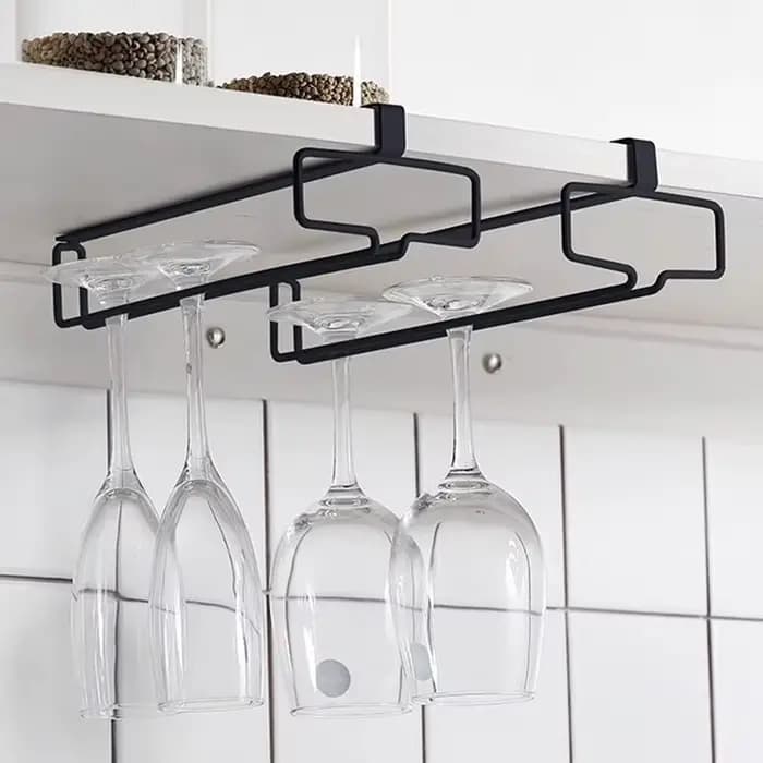 Support à vin pour verres à vin rouge - Étagère de rangement suspendue sans perçage avec égouttoir inversé pour la maison et la cuisine