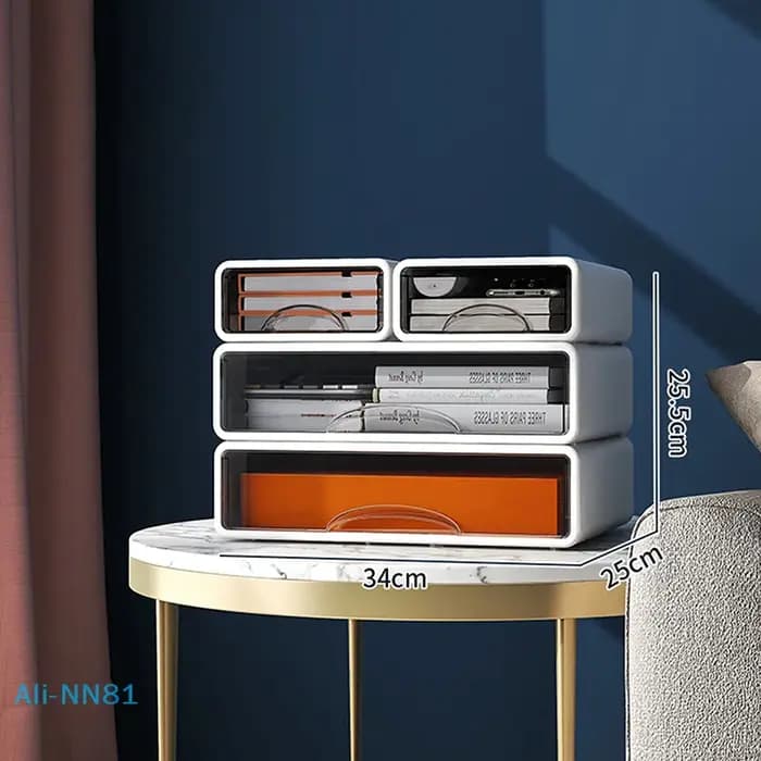 【N】boîte en plastique organisateur de bureau tiroir boîte de rangement de maquillage conteneur de bijoux empilable