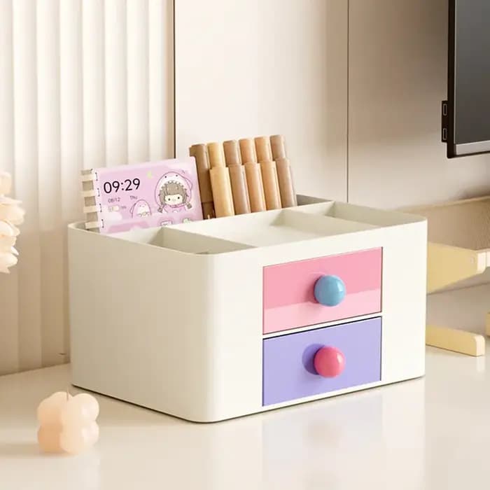 Boîte de rangement de Style tiroir de bureau, Style Dopamine Ins, bureau d'étudiant, Organization de papeterie, support de rangement empilable de grande capacité