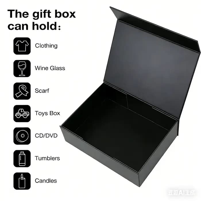 Grande boîte-cadeau magnétique avec couvercle 33x25x12CM