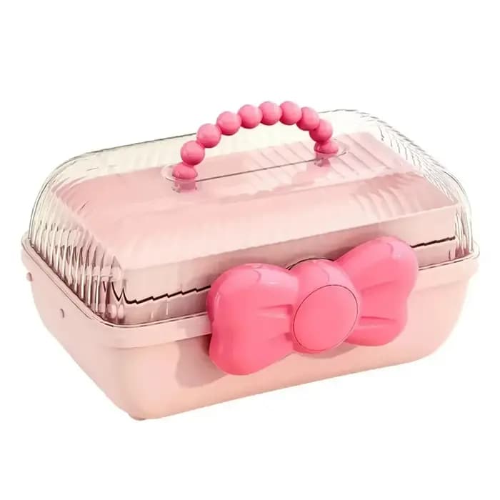 Boîte de rangement multi-couches pour épingles à cheveux avec nœud mignon
