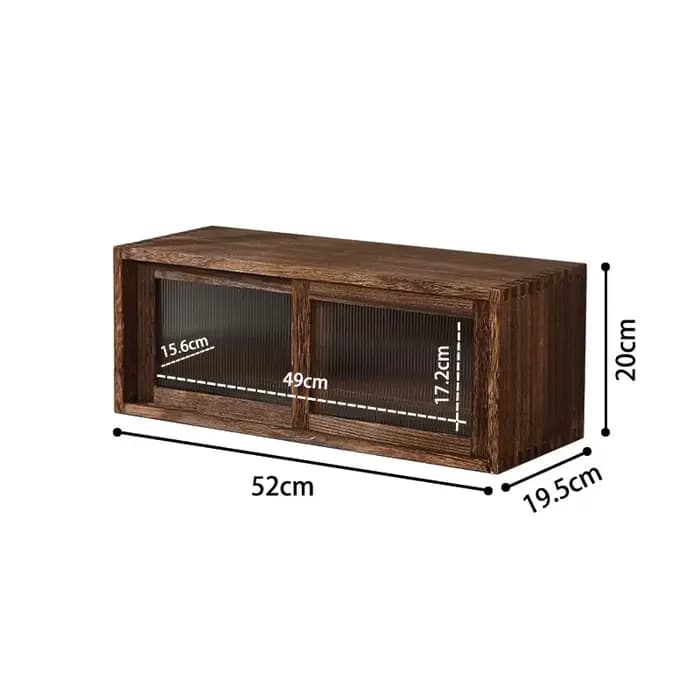 Boîte de rangement de bureau en bois massif, armoire de rangement de tasses, service à thé et étagèr