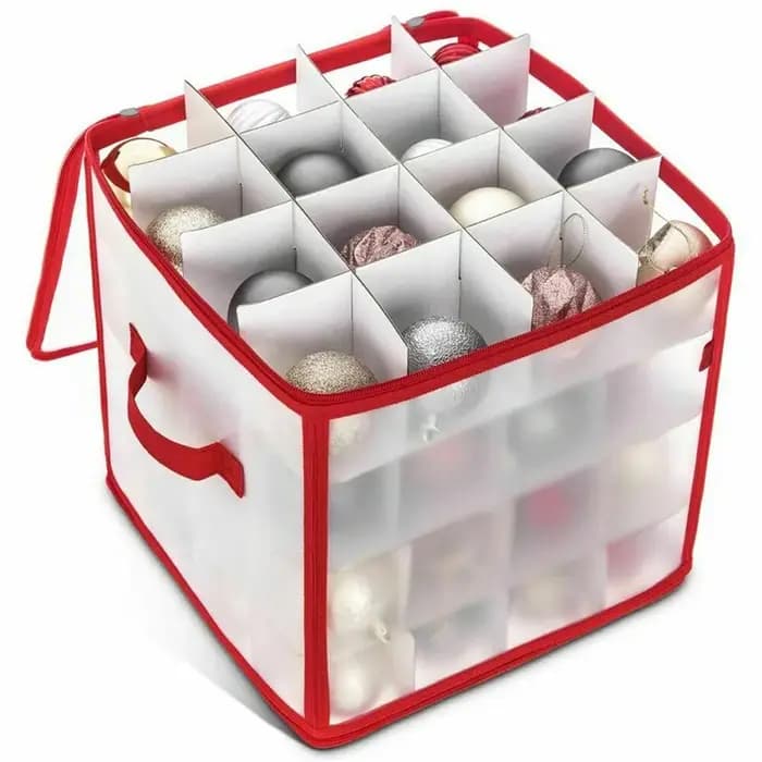 Boîte de rangement de boules de noël à 64 grilles