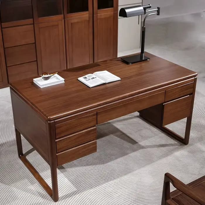 Table de bureau informatique avec tiroirs