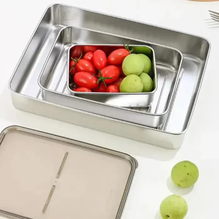 Boîte de rangement pour viande en acier inoxydable pour réfrigérateur