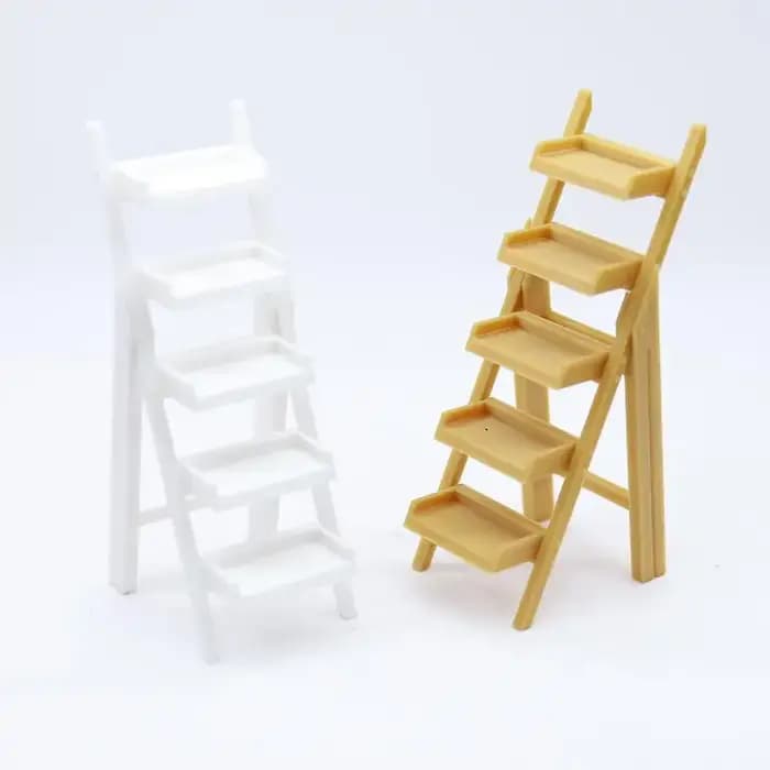 Étagère-échelle miniature pour maison de poupée 1/12, organisateur de rangement multi-niveaux pour chambres de maison de poupée pour enfants, 1 pièce