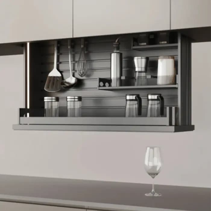 Armoire de cuisine électrique à tirage vertical commandée par la voix