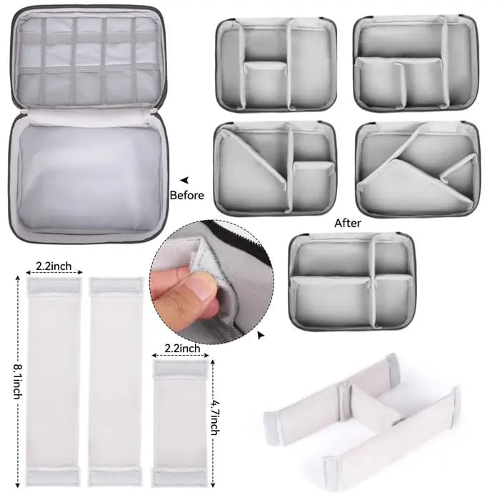 Sac de rangement portable pour outils de coiffure avec fermeture éclair et compartiment
