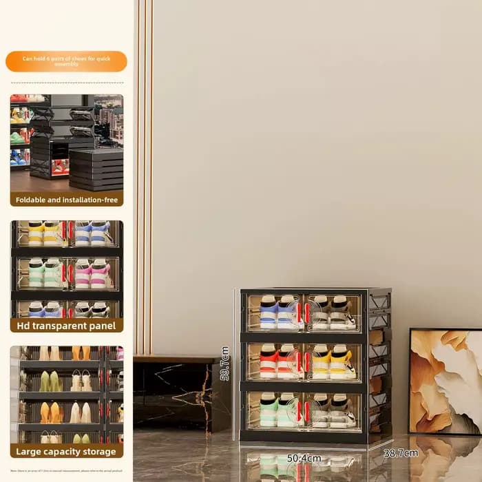 Meuble de rangement pliable multi-niveaux grande capacité pour chaussures et snacks, pour salon