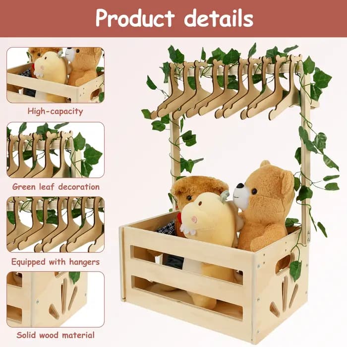Panier de rangement en bois pour fête prénatale