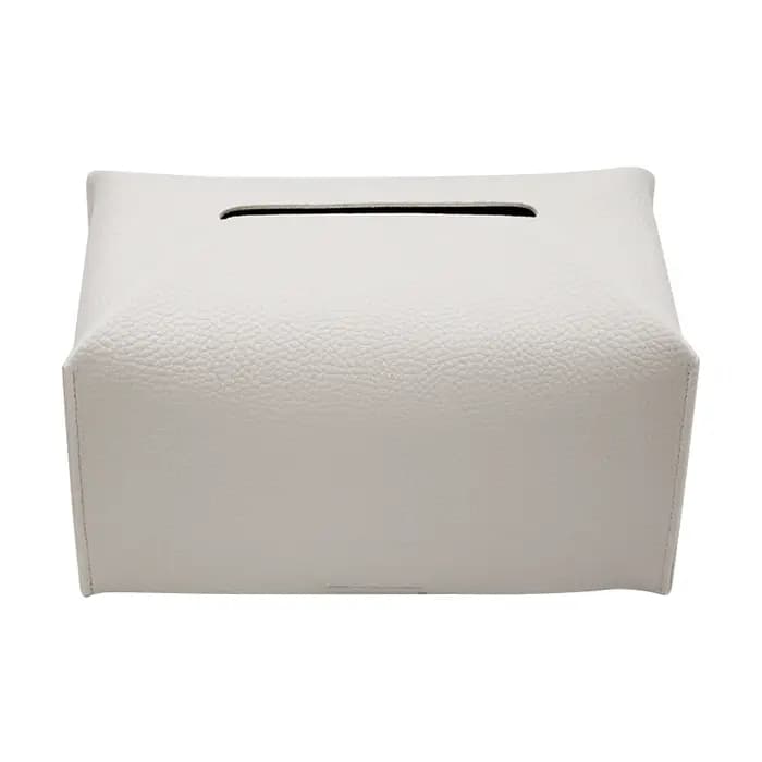 Couverture de boîte à mouchoirs rectangulaire en cuir PU