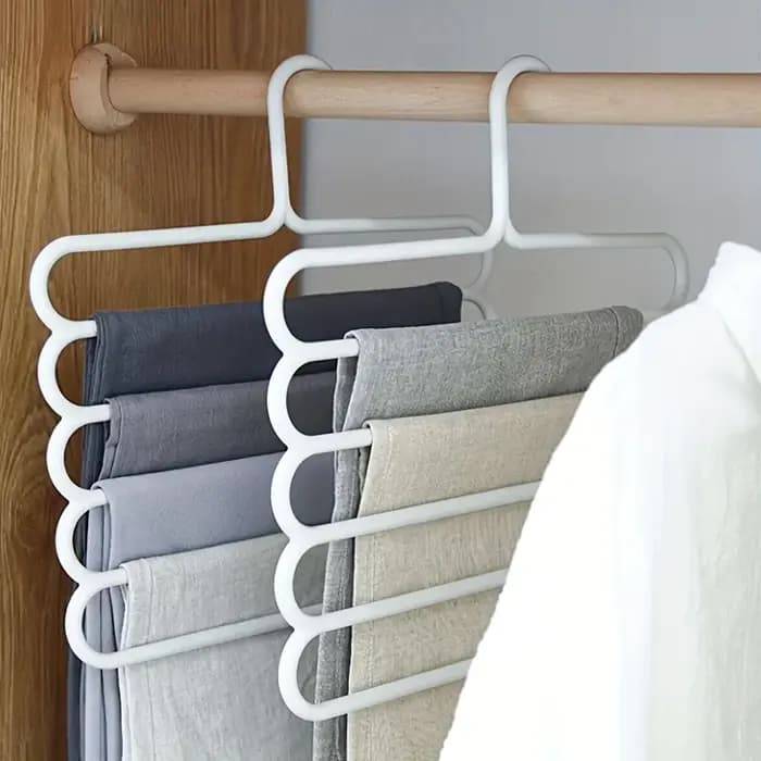 2/4 pièces porte-pantalons multifonctionnel ménage gain de place multicouche pantalon cintre