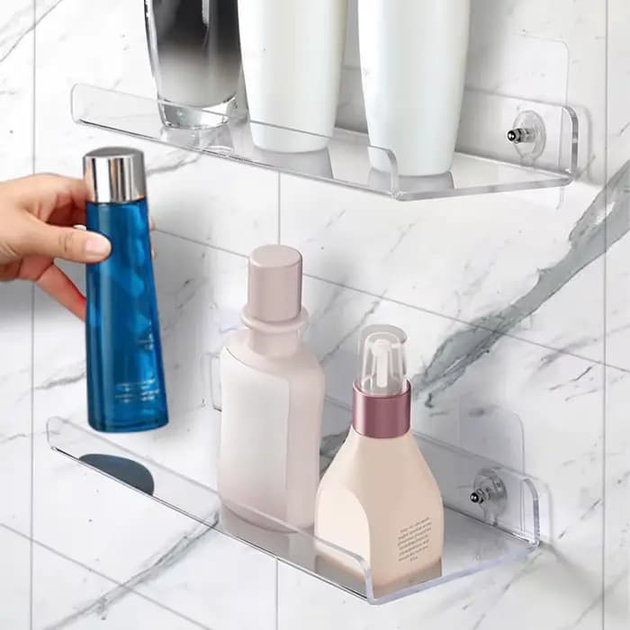 Étagère murale transparente pour salle de bain