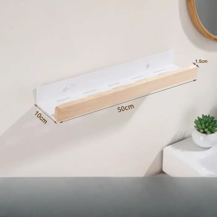 Étagères de rangement de salle de bain en bois