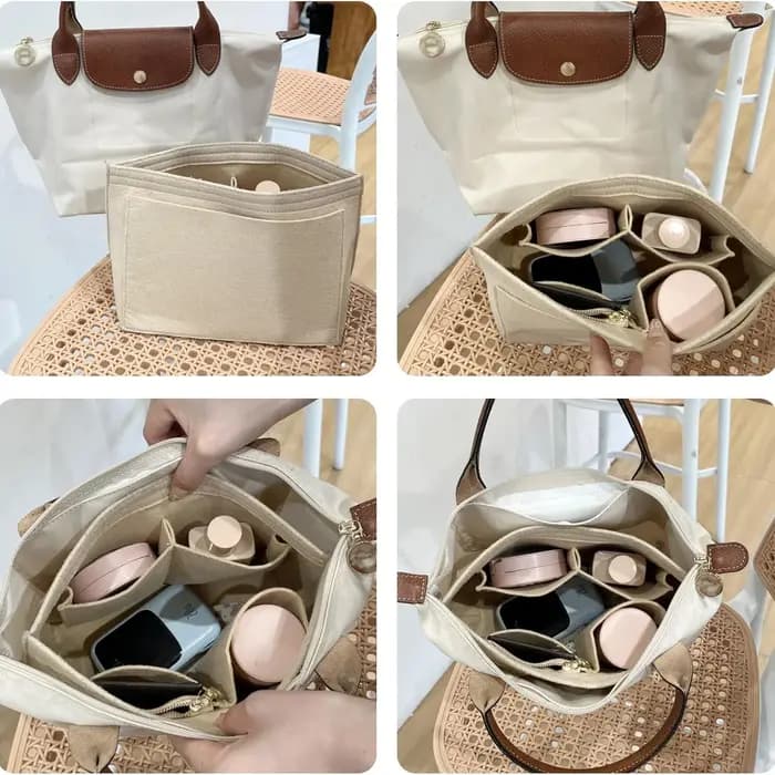 Insert organisateur pour sac fourre-tout Longchamp Le Pliage L et sac à main M