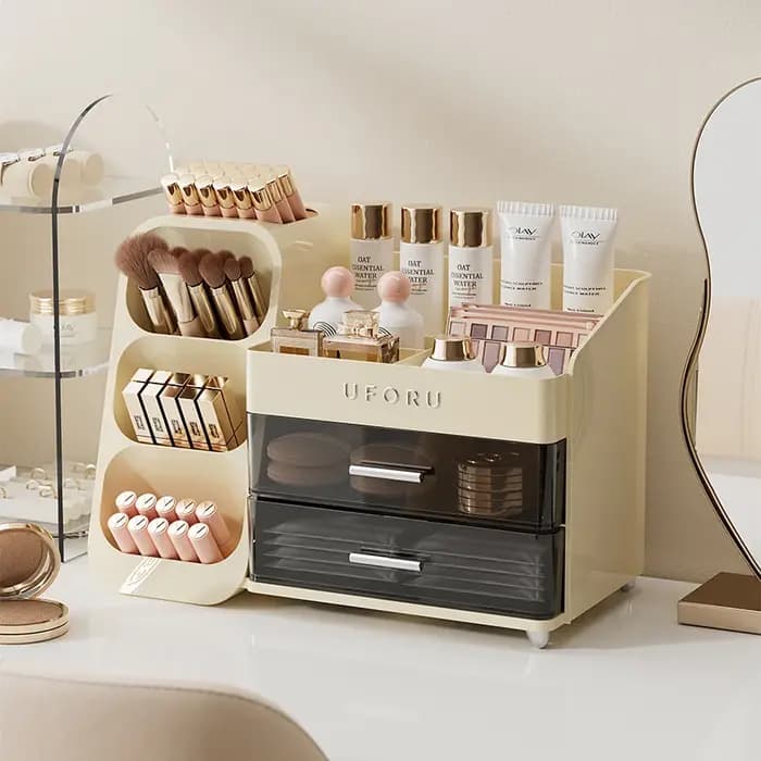 Uforu Boîte de rangement de cosmétiques pour la rentrée scolaire – Grande capacité