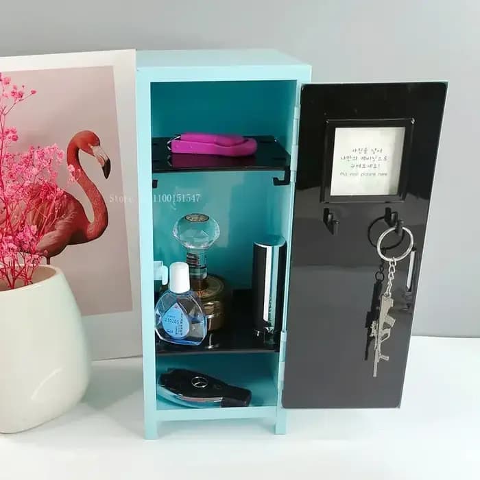 Boîte de rangement en fer pour dortoir, cosmétiques, argent, clés, cartes bancaires et autres petits objets de bureau, mini-armoire de rangement