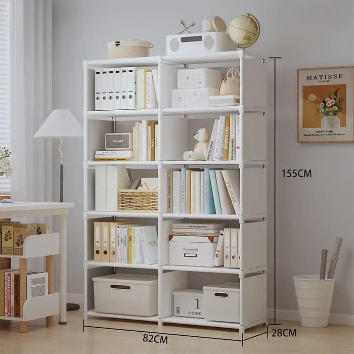 Étagère de rangement simple à 6 niveaux et double rangée