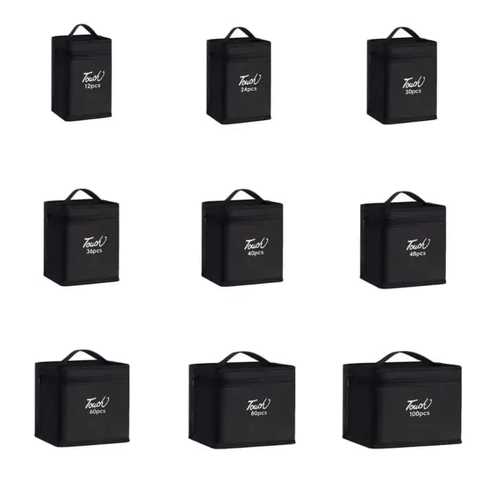 Sac de rangement pour stylos marqueurs de couleur noire