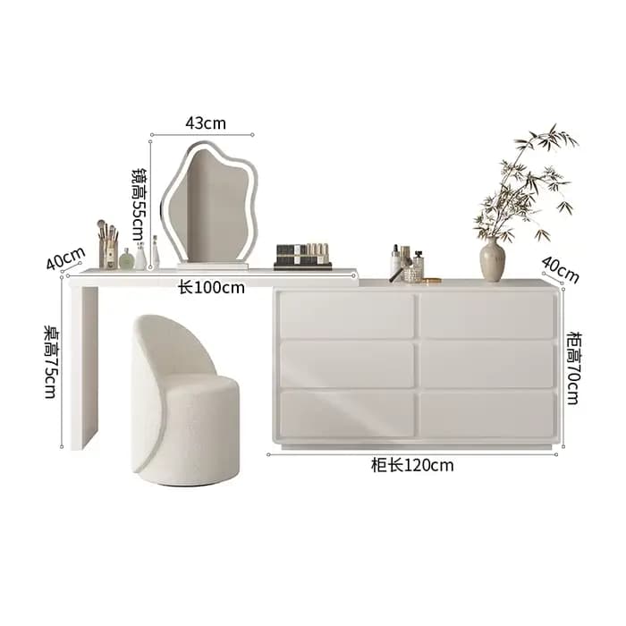 Avec tiroirs coiffeuse Design Style élégant vanité Table esthétique minimaliste Tocador De Maquillaje meubles De chambre