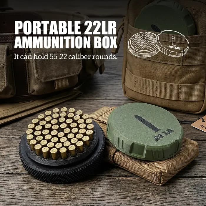 Boîte de rangement compacte et empilable pour munitions