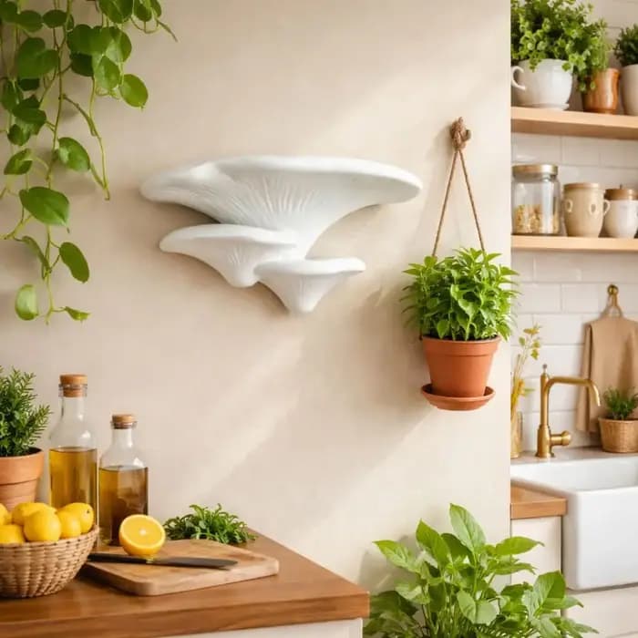 Étagère de rangement murale en plastique imprimée en 3D, petite étagère en forme de champignon, gain de place, étagère de rangement pour bureau