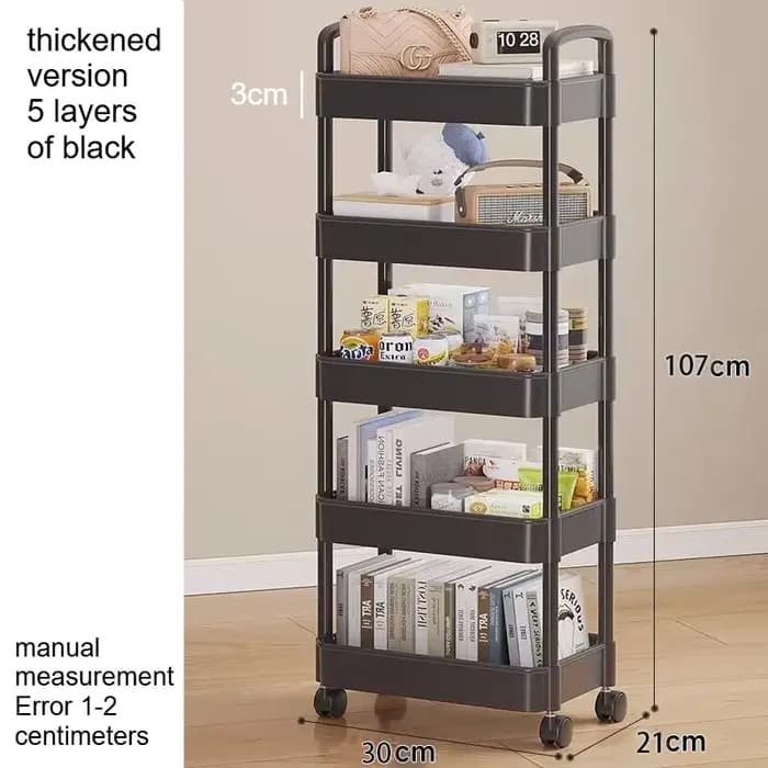 Petit chariot de rangement multi-niveaux mobile pour la maison
